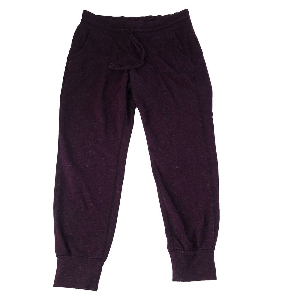 32 Degrees Heat Women Pull On Joggers Purple Heather Drawstring Waist Medium